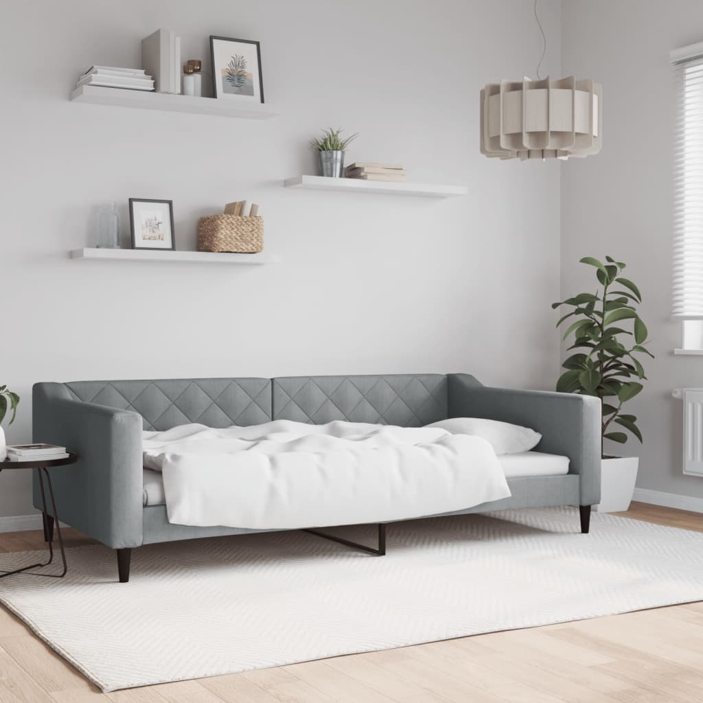 Dnevni krevet svjetlosivi 100 x 200 cm od tkanine