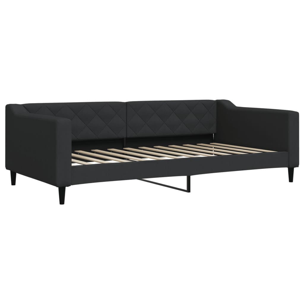 Dnevni krevet crni 100 x 200 cm od tkanine