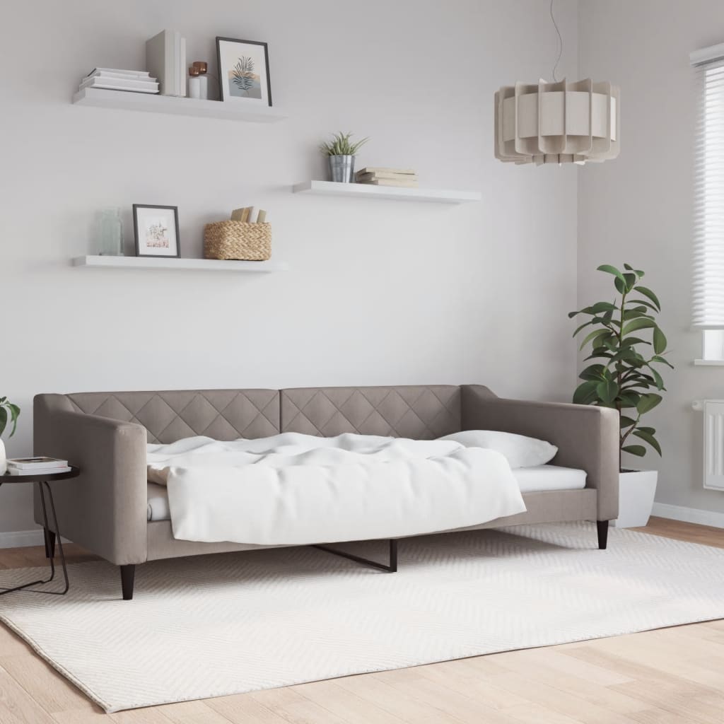 Dnevni krevet smeđesivi 100 x 200 cm od tkanine