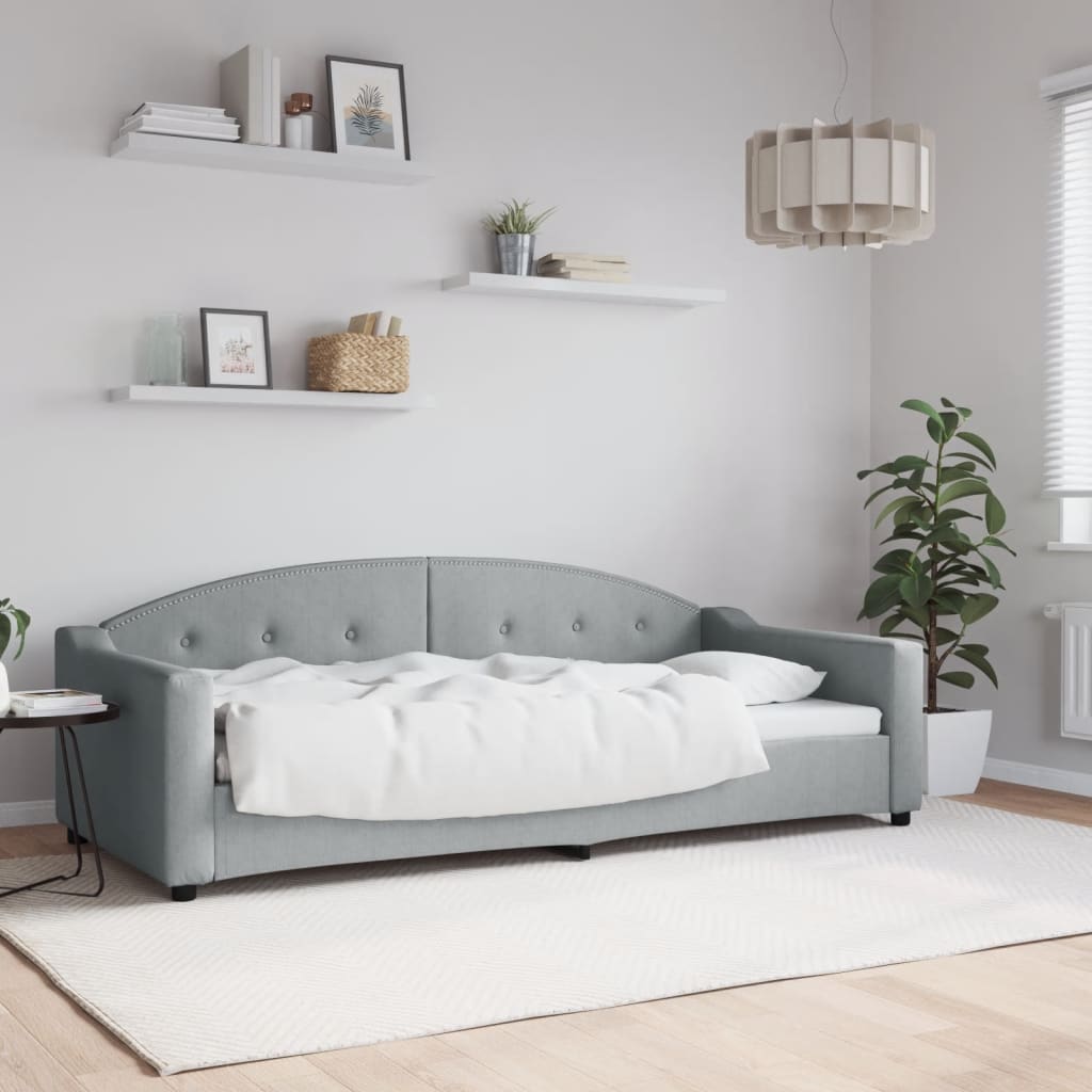 Dnevni krevet svjetlosivi 90 x 200 cm od tkanine