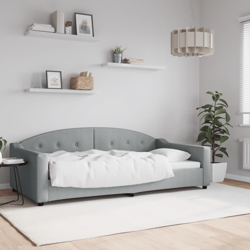 Dnevni krevet svjetlosivi 100 x 200 cm od tkanine