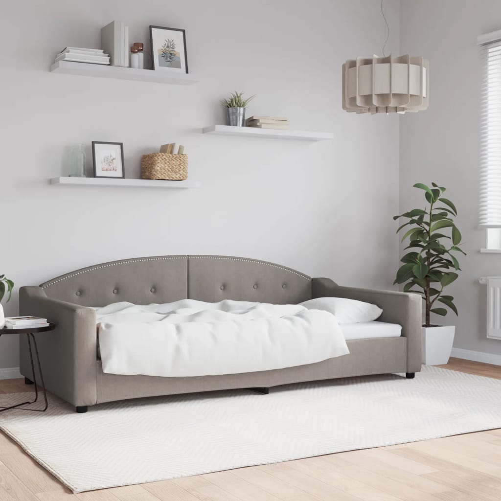 Dnevni krevet smeđesivi 100 x 200 cm od tkanine