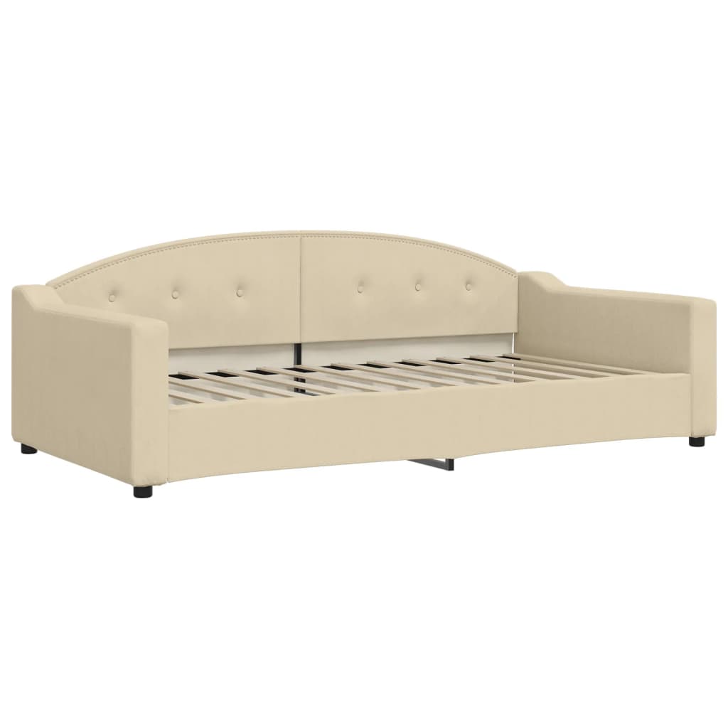 Dnevni krevet krem 100 x 200 cm od tkanine