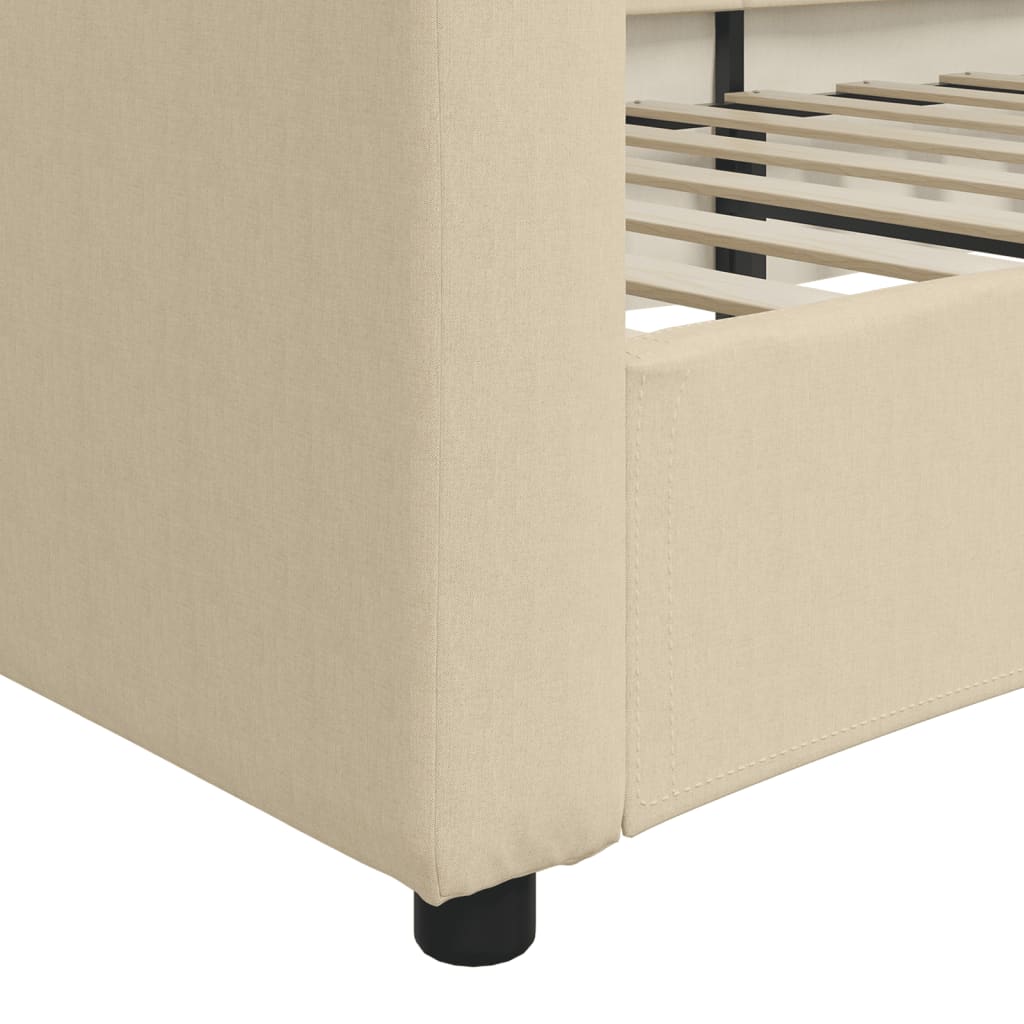 Dnevni krevet krem 100 x 200 cm od tkanine