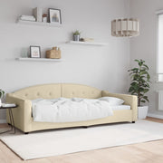 Dnevni krevet krem 100 x 200 cm od tkanine