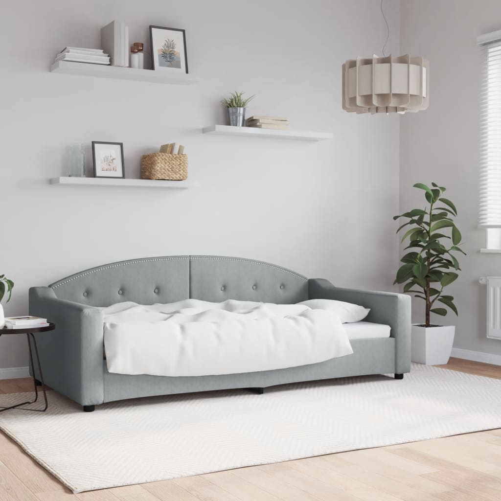 Dnevni krevet svjetlosivi 90 x 190 cm od tkanine