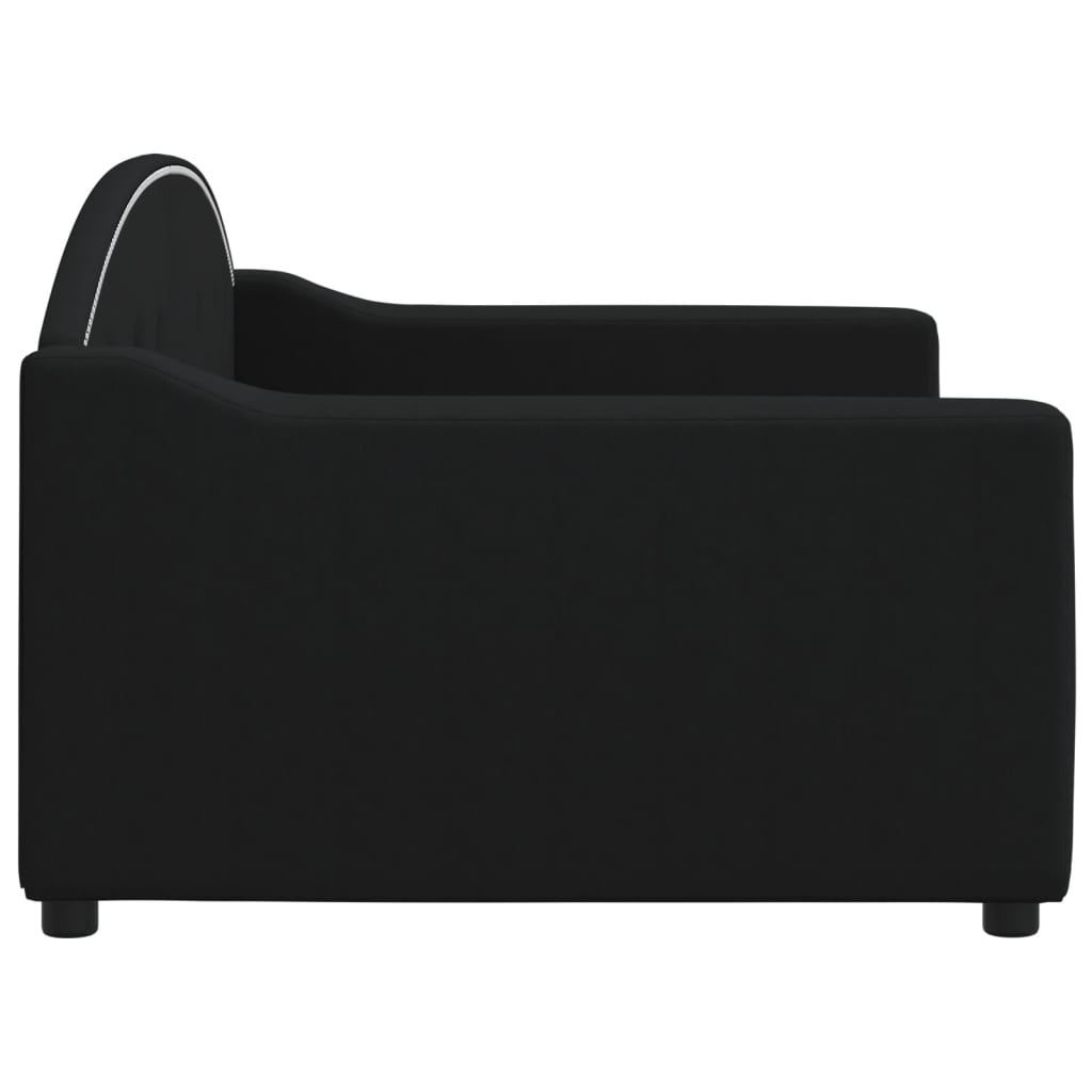 Dnevni krevet crni 90 x 190 cm od tkanine