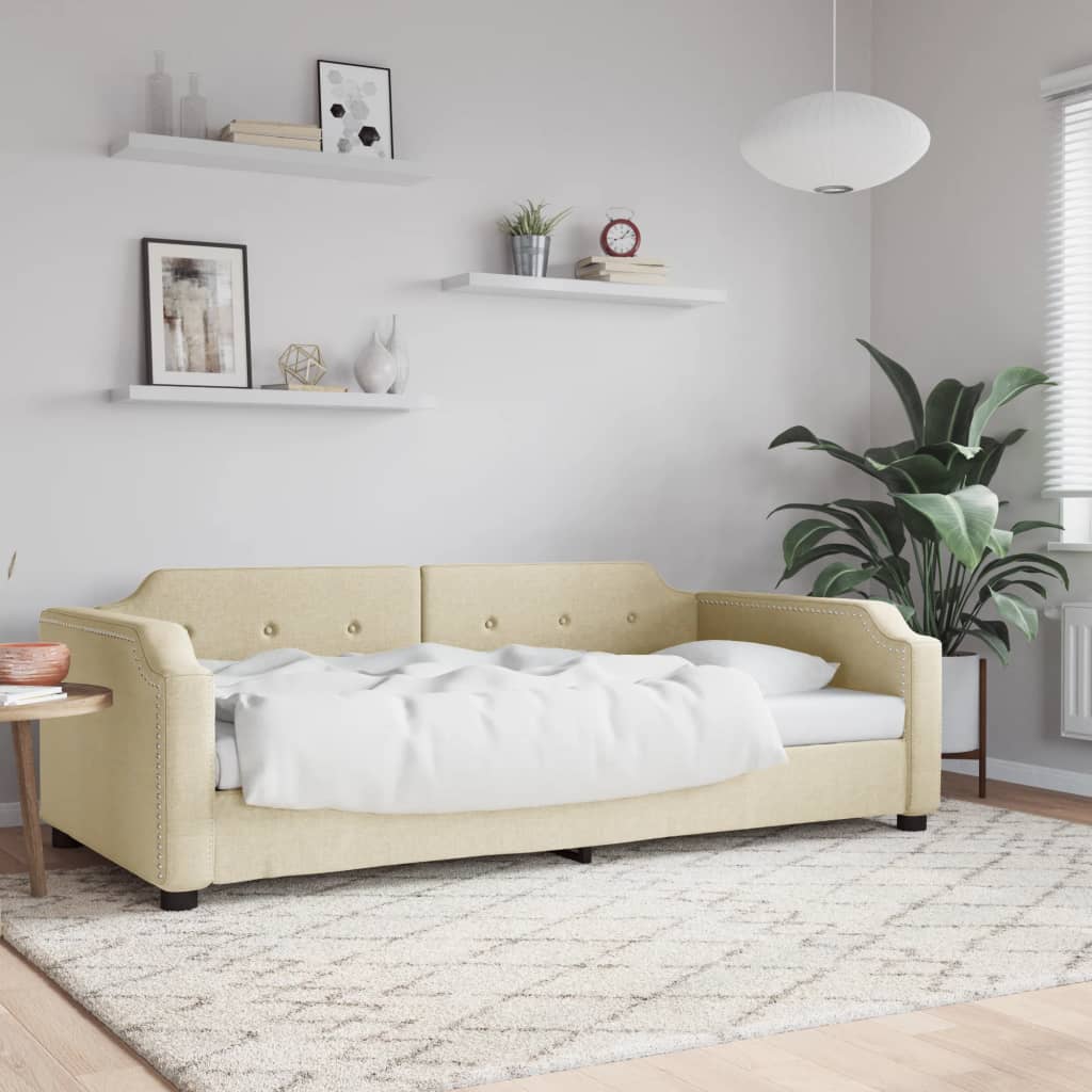Dnevni krevet krem 80 x 200 cm od tkanine
