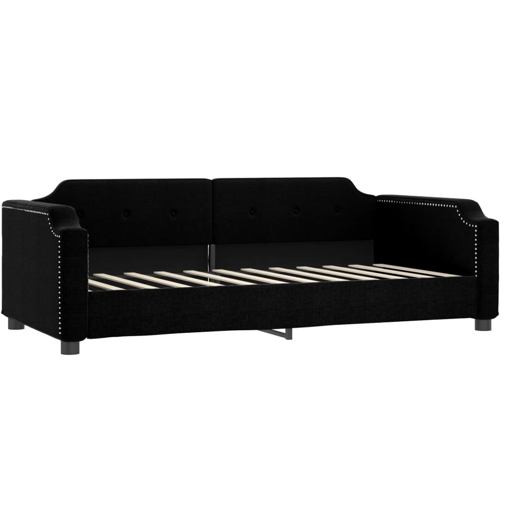 Dnevni krevet crni 90 x 200 cm od tkanine