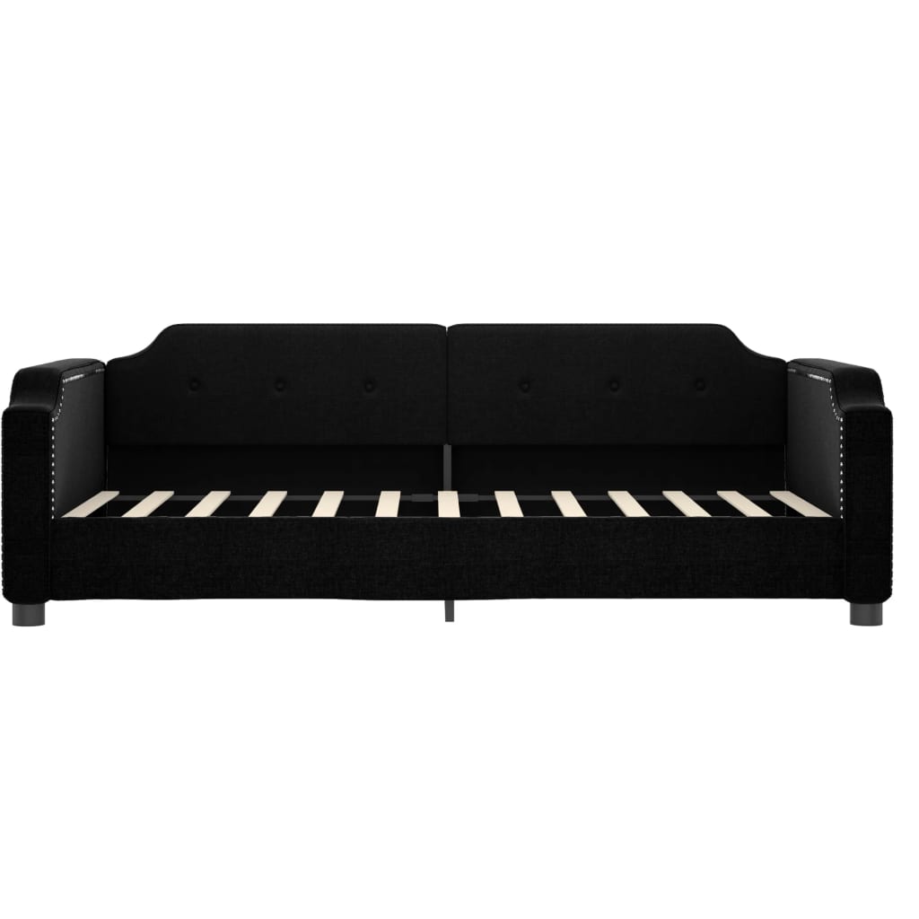 Dnevni krevet crni 90 x 200 cm od tkanine