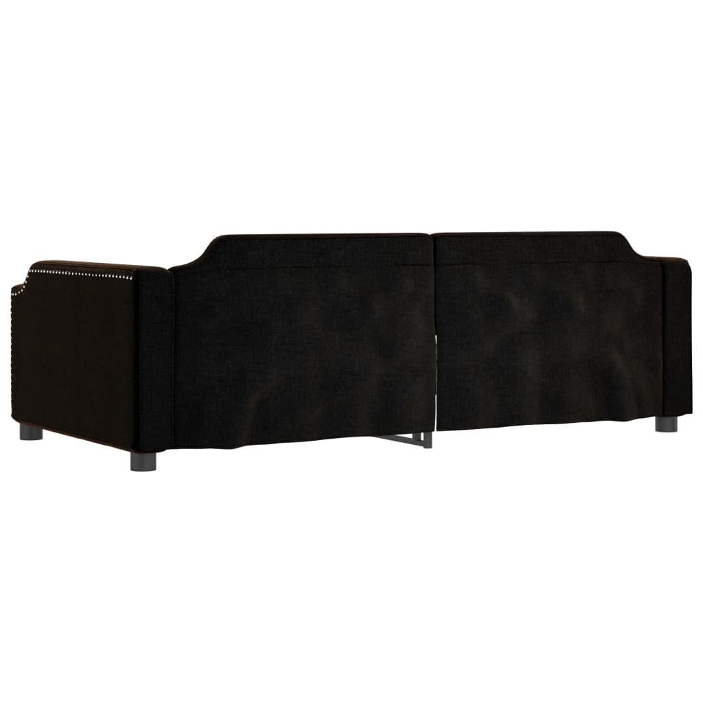 Dnevni krevet crni 90 x 200 cm od tkanine