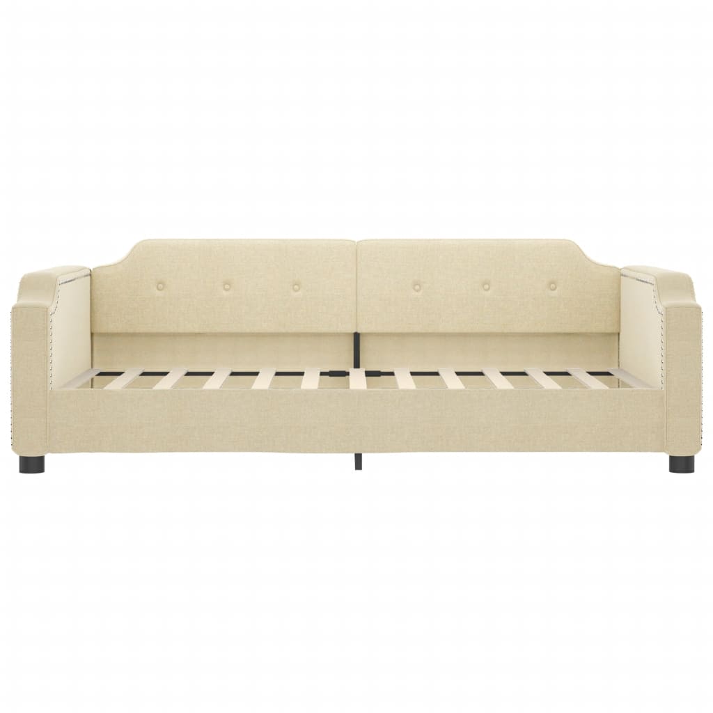 Dnevni krevet krem 100 x 200 cm od tkanine