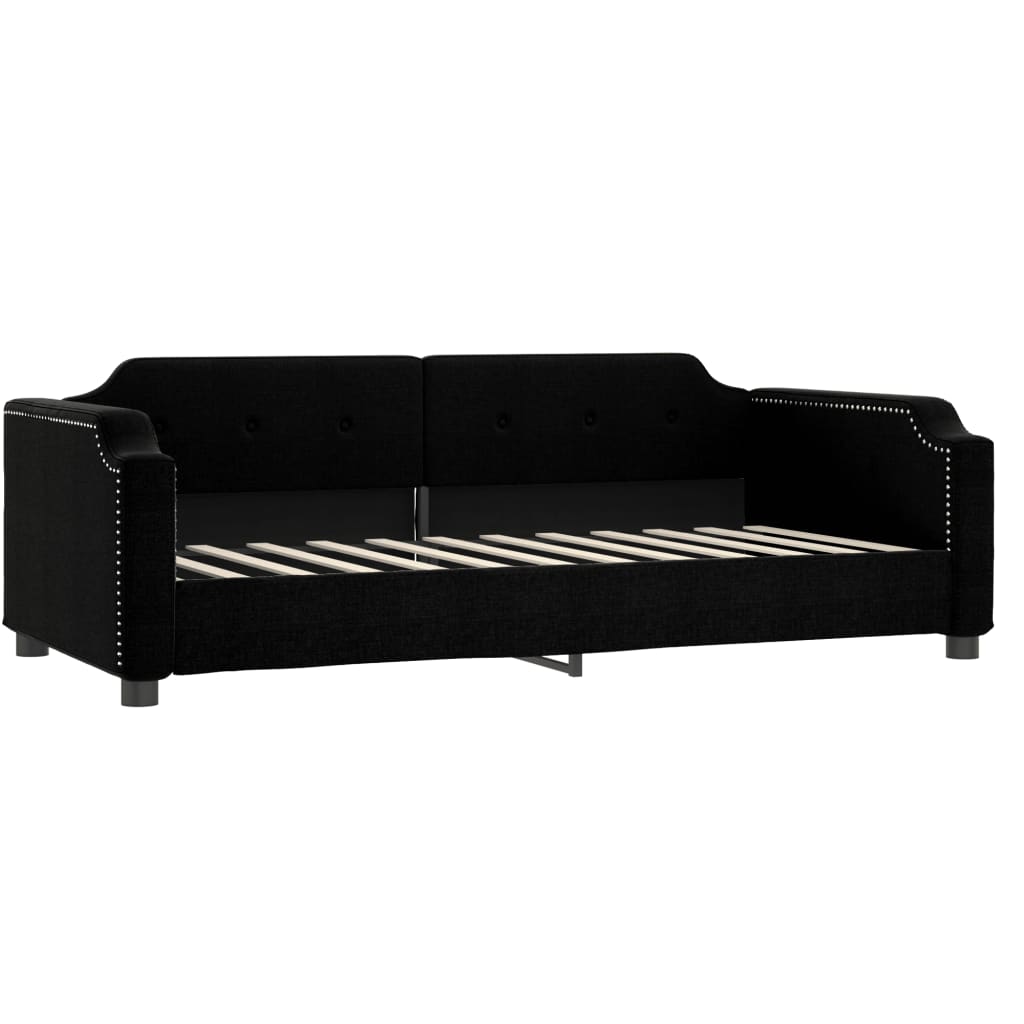 Dnevni krevet crni 90 x 190 cm od tkanine