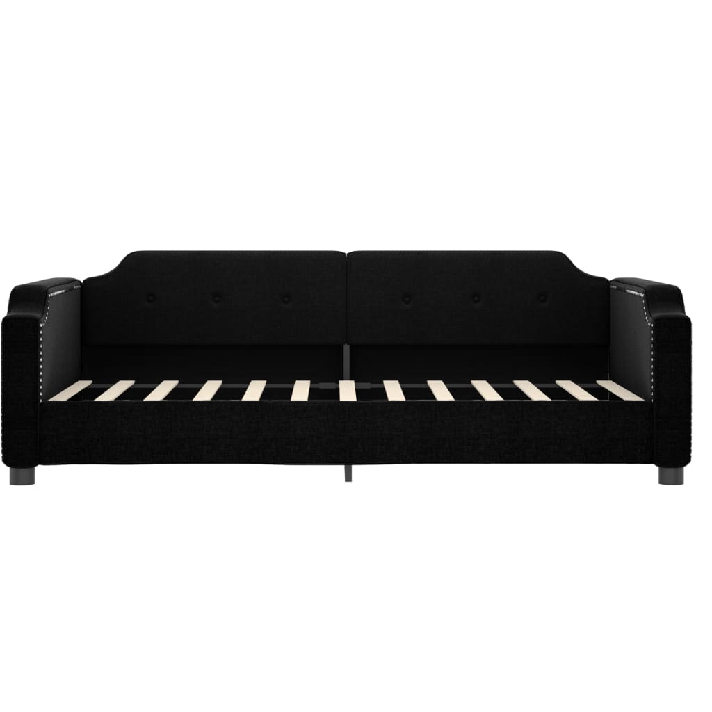 Dnevni krevet crni 90 x 190 cm od tkanine