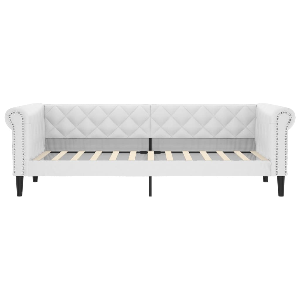 Dnevni krevet bijeli 90 x 200 cm od umjetne kože