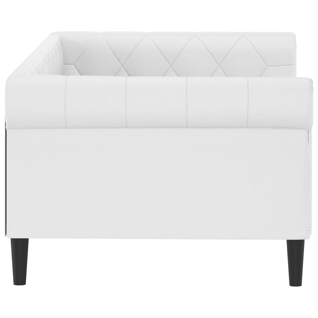 Dnevni krevet bijeli 90 x 200 cm od umjetne kože
