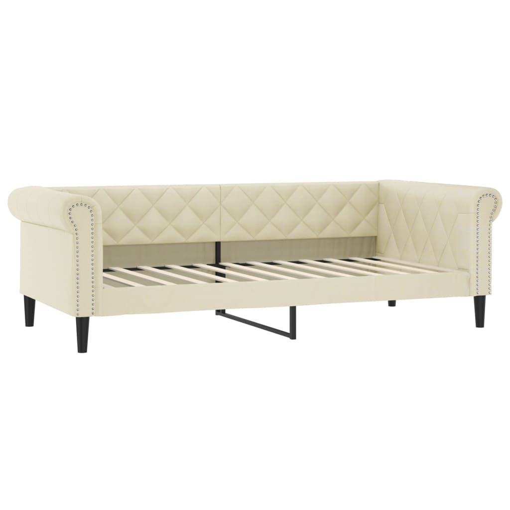 Dnevni krevet krem 90 x 200 cm od umjetne kože