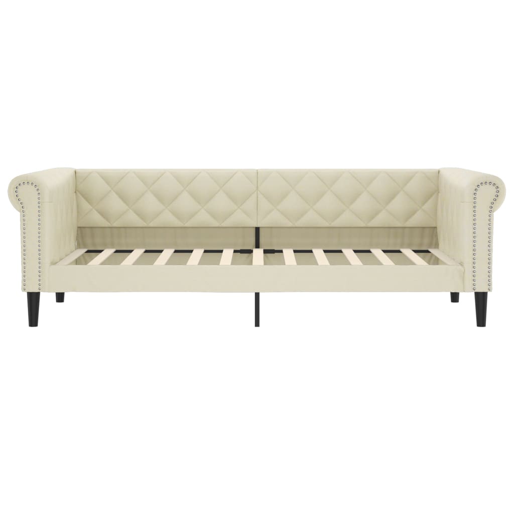 Dnevni krevet krem 100 x 200 cm od umjetne kože