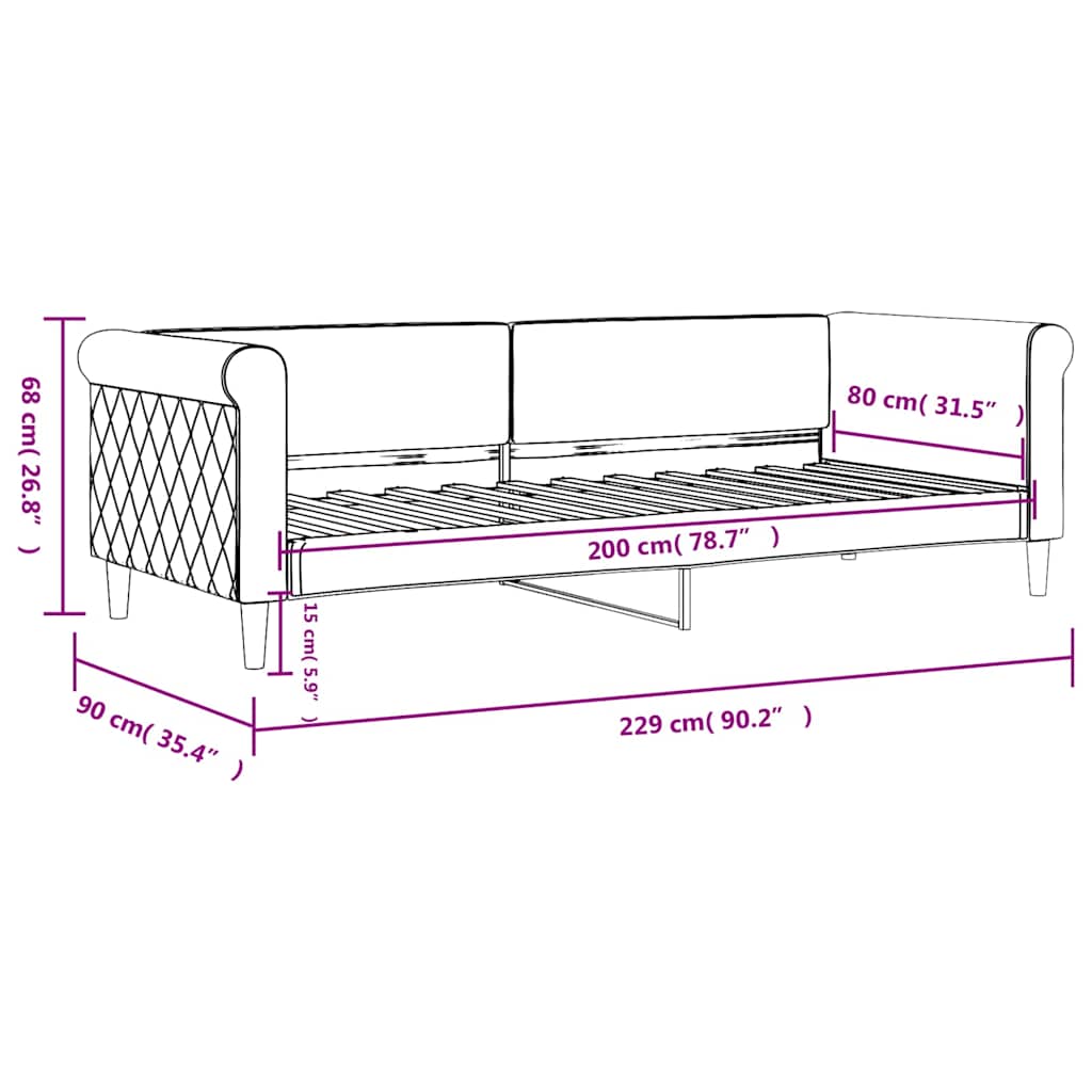 Dnevni krevet plavi 80 x 200 cm baršunasti