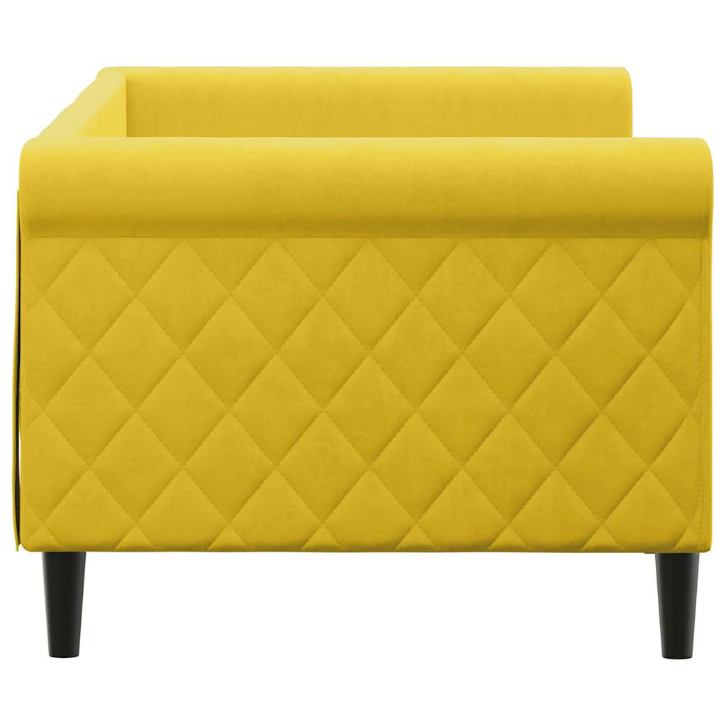 Dnevni krevet žuti 80 x 200 cm baršunasti