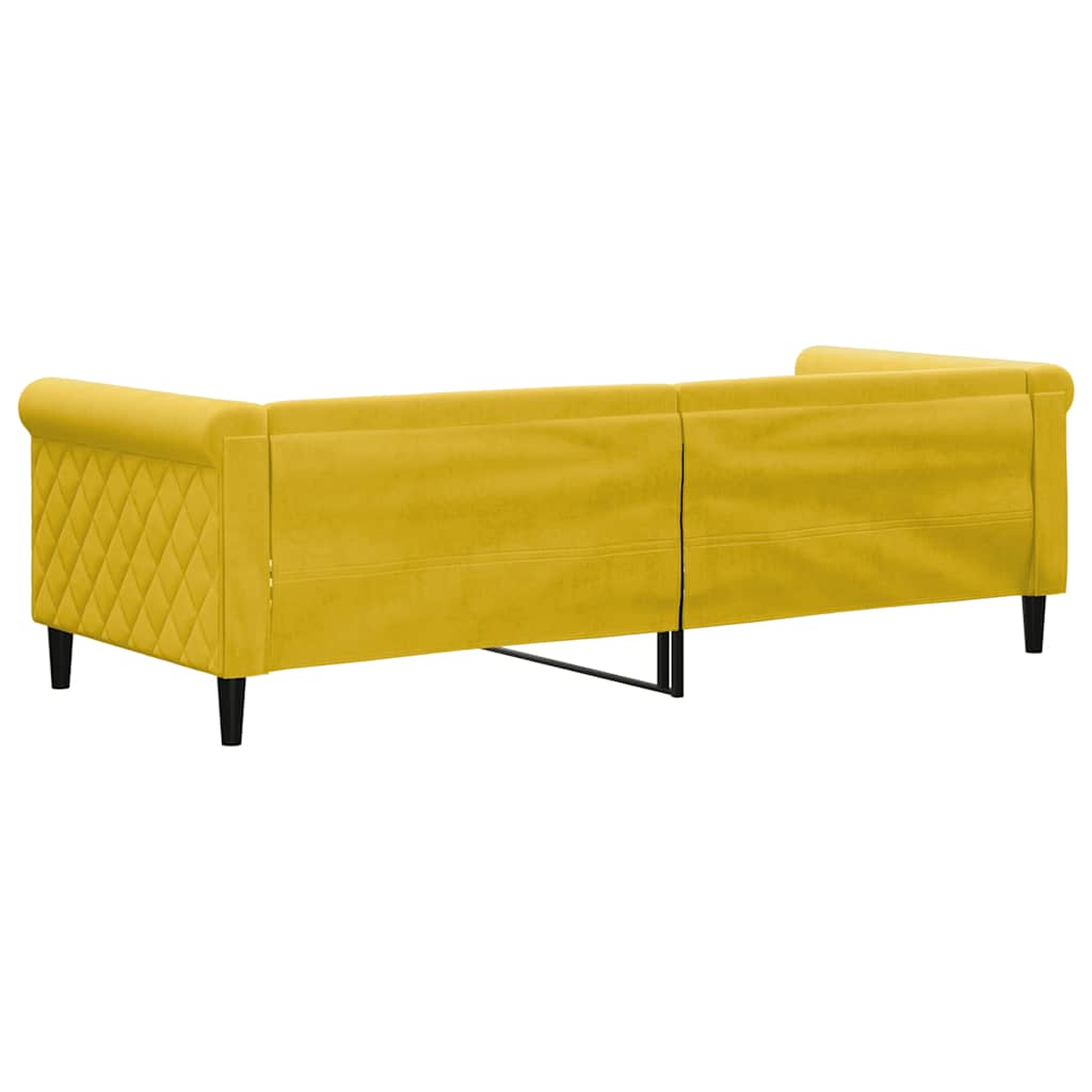 Dnevni krevet žuti 80 x 200 cm baršunasti