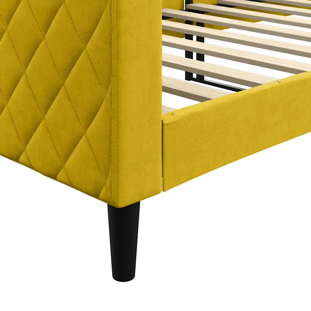 Dnevni krevet žuti 80 x 200 cm baršunasti