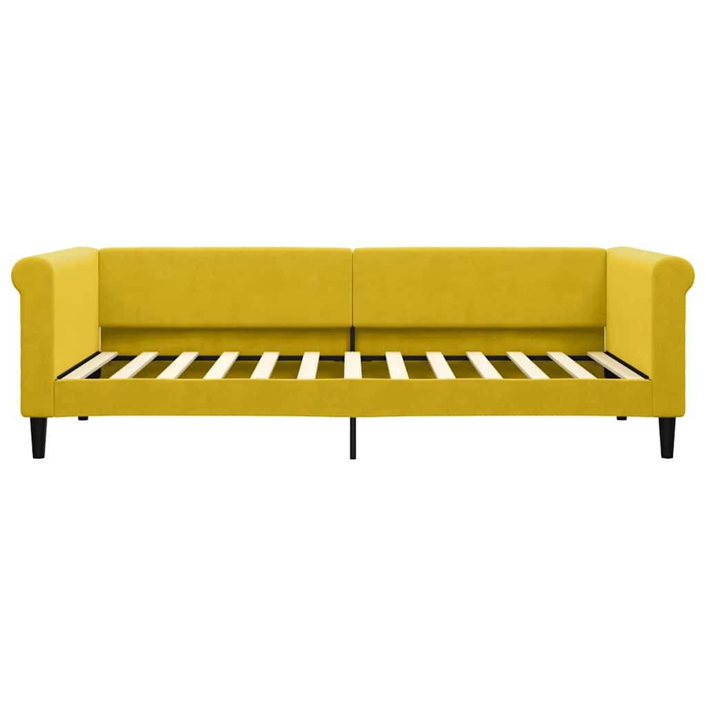 Dnevni krevet žuti 90 x 200 cm baršunasti