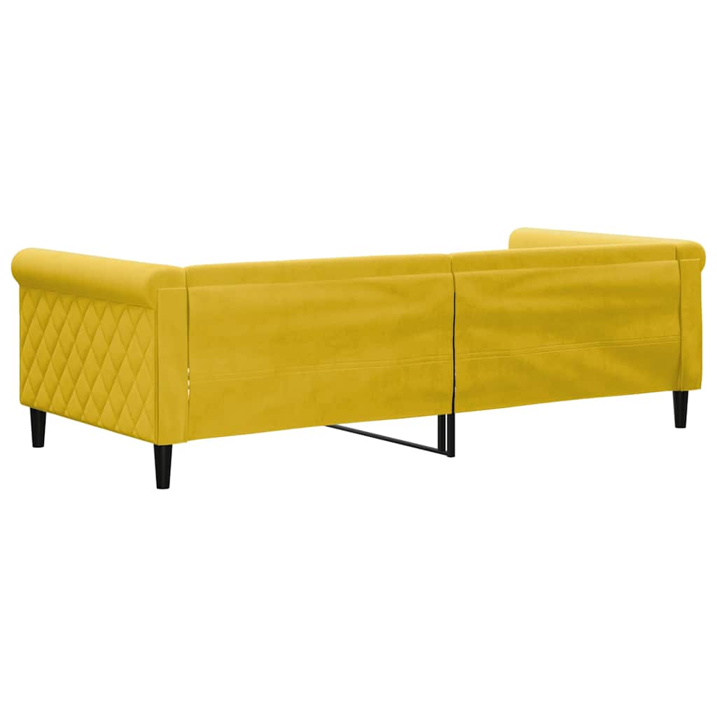 Dnevni krevet žuti 90 x 200 cm baršunasti