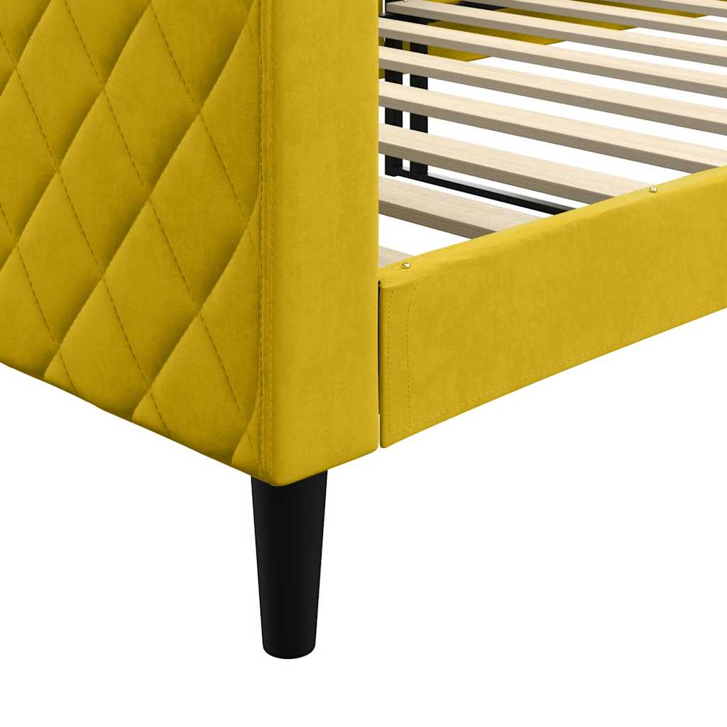 Dnevni krevet žuti 90 x 200 cm baršunasti