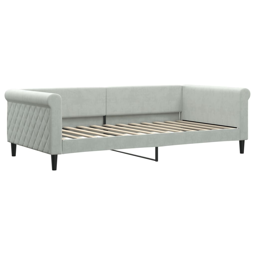 Dnevni krevet svjetlosivi 100 x 200 cm baršunasti