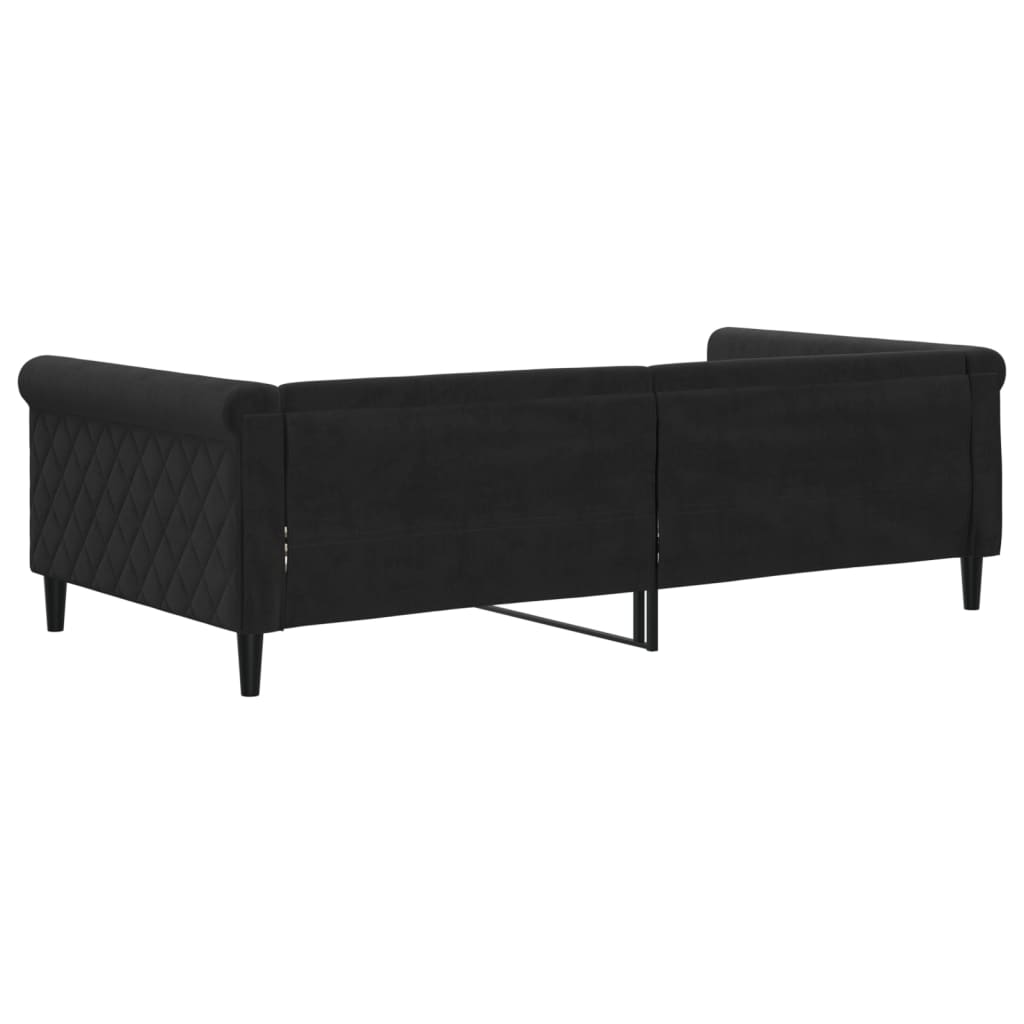 Dnevni krevet crni 100 x 200 cm baršunasti