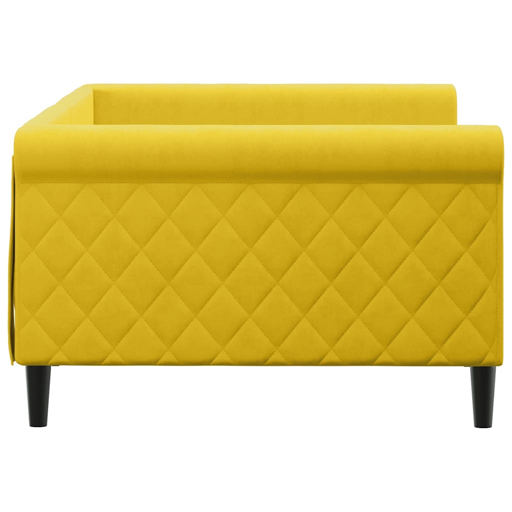 Dnevni krevet žuti 100 x 200 cm baršunasti