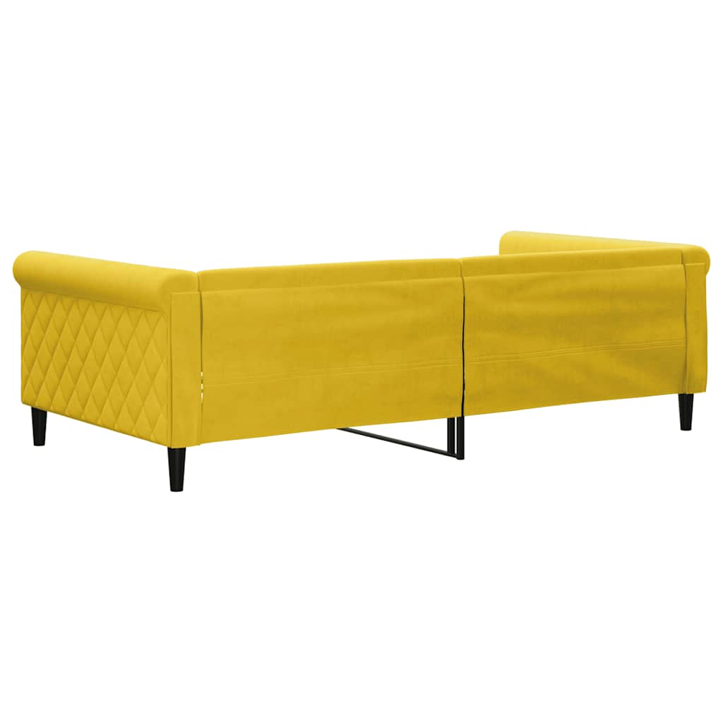 Dnevni krevet žuti 100 x 200 cm baršunasti
