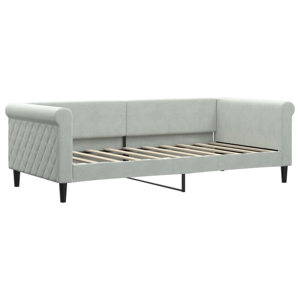 Dnevni krevet svjetlosivi 90 x 190 cm baršunasti