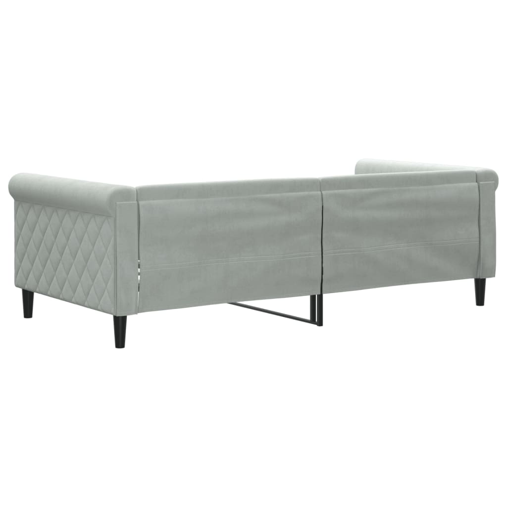 Dnevni krevet svjetlosivi 90 x 190 cm baršunasti
