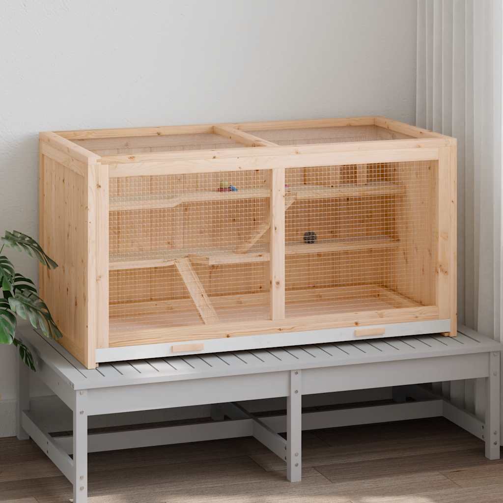 Kavez za hrčka 104x52x54 cm Masivno drvo jele