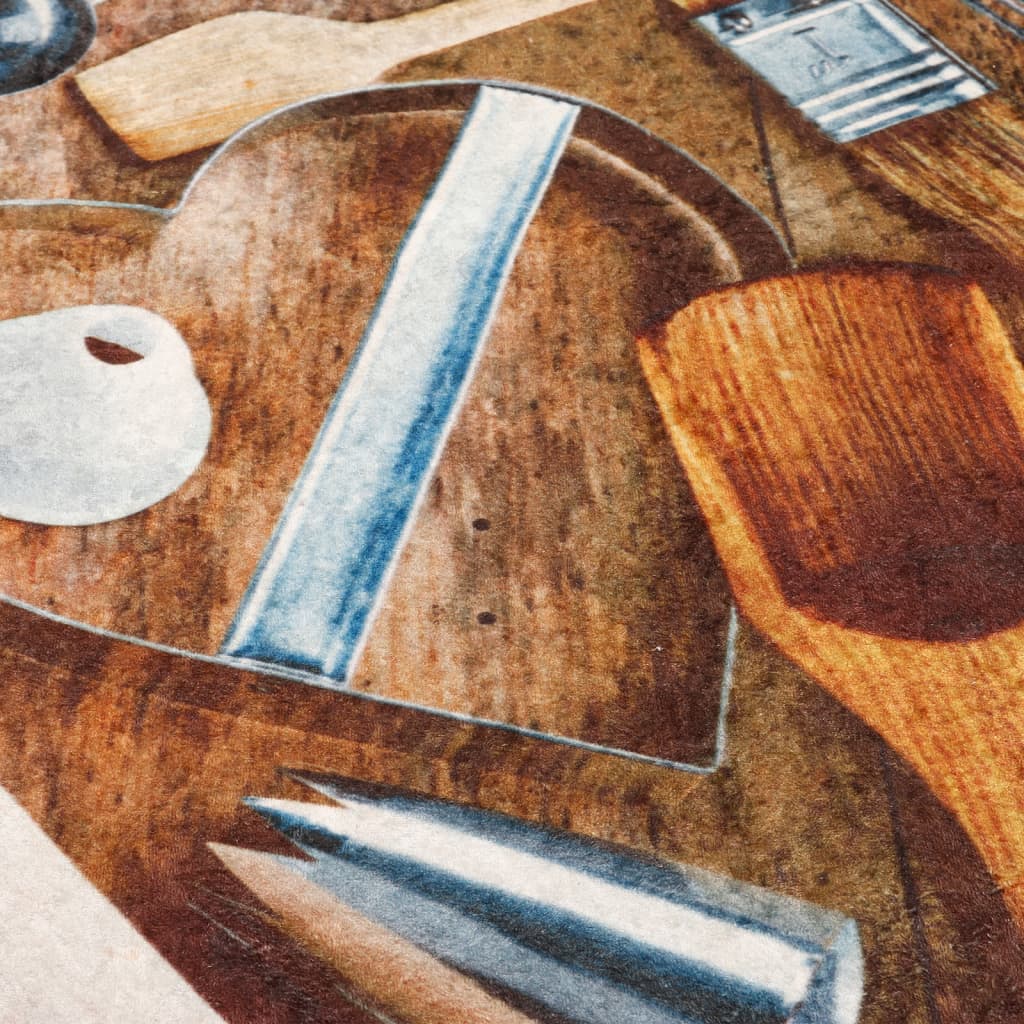 Kuhinjski tepih raznobojni 60 x 180 cm perivi i
