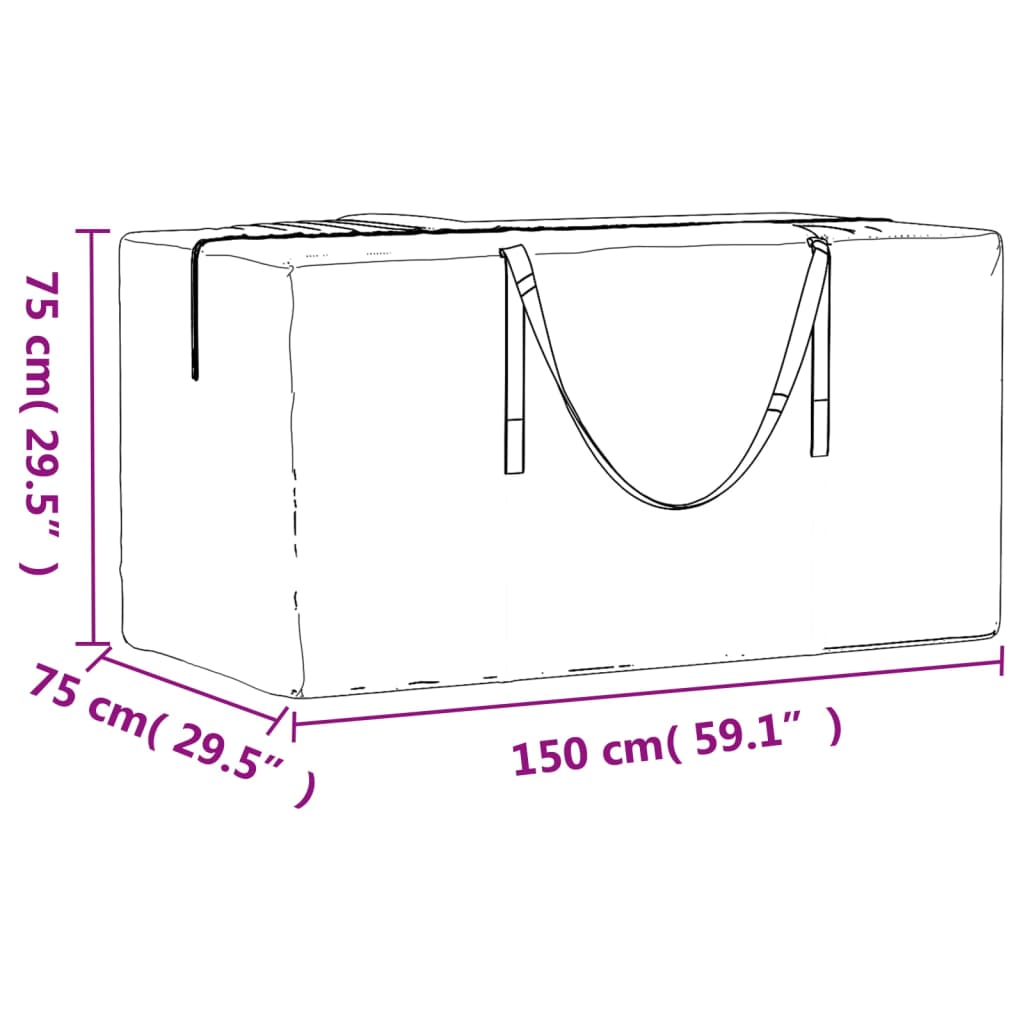Torba za pohranu božićnog drvca crna 150x75x75 cm polietilen