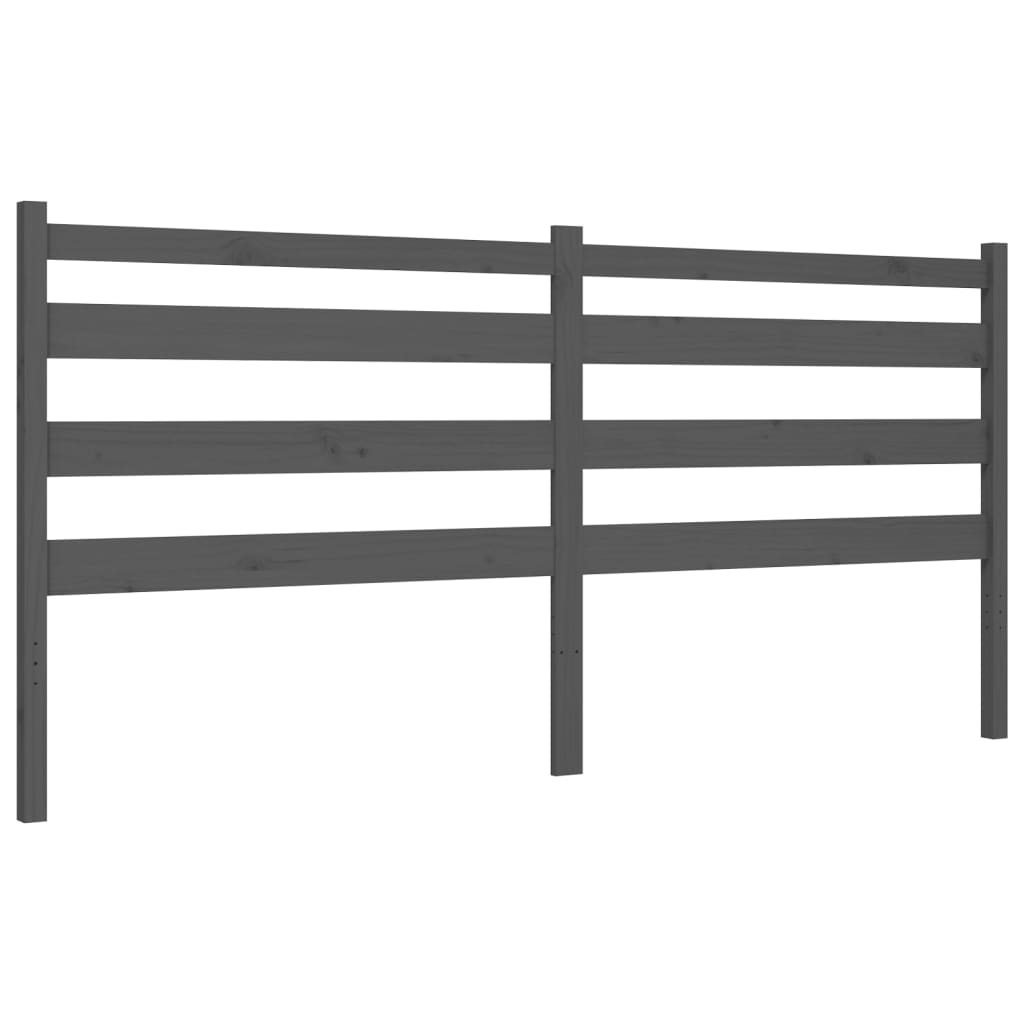 Okvir za krevet s uzglavljem sivi 200 x 200 cm od masivnog drva