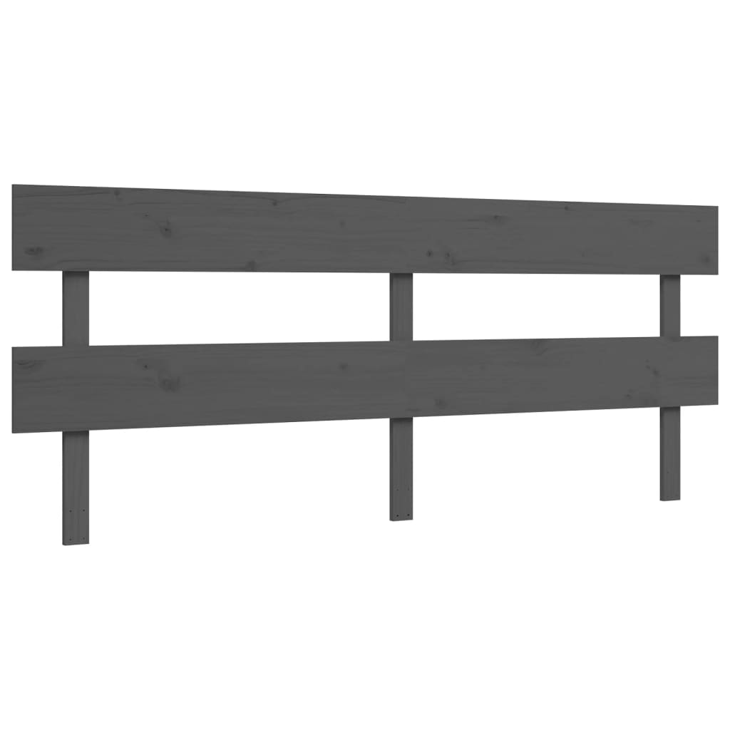 Okvir za krevet s uzglavljem sivi 200 x 200 cm od masivnog drva