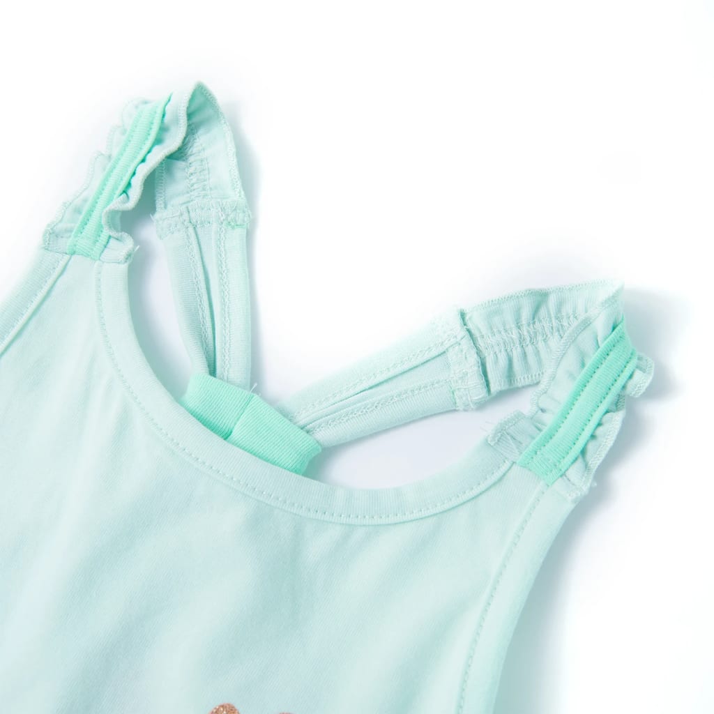 Dječja majica bez rukava svijetla boja mente 116