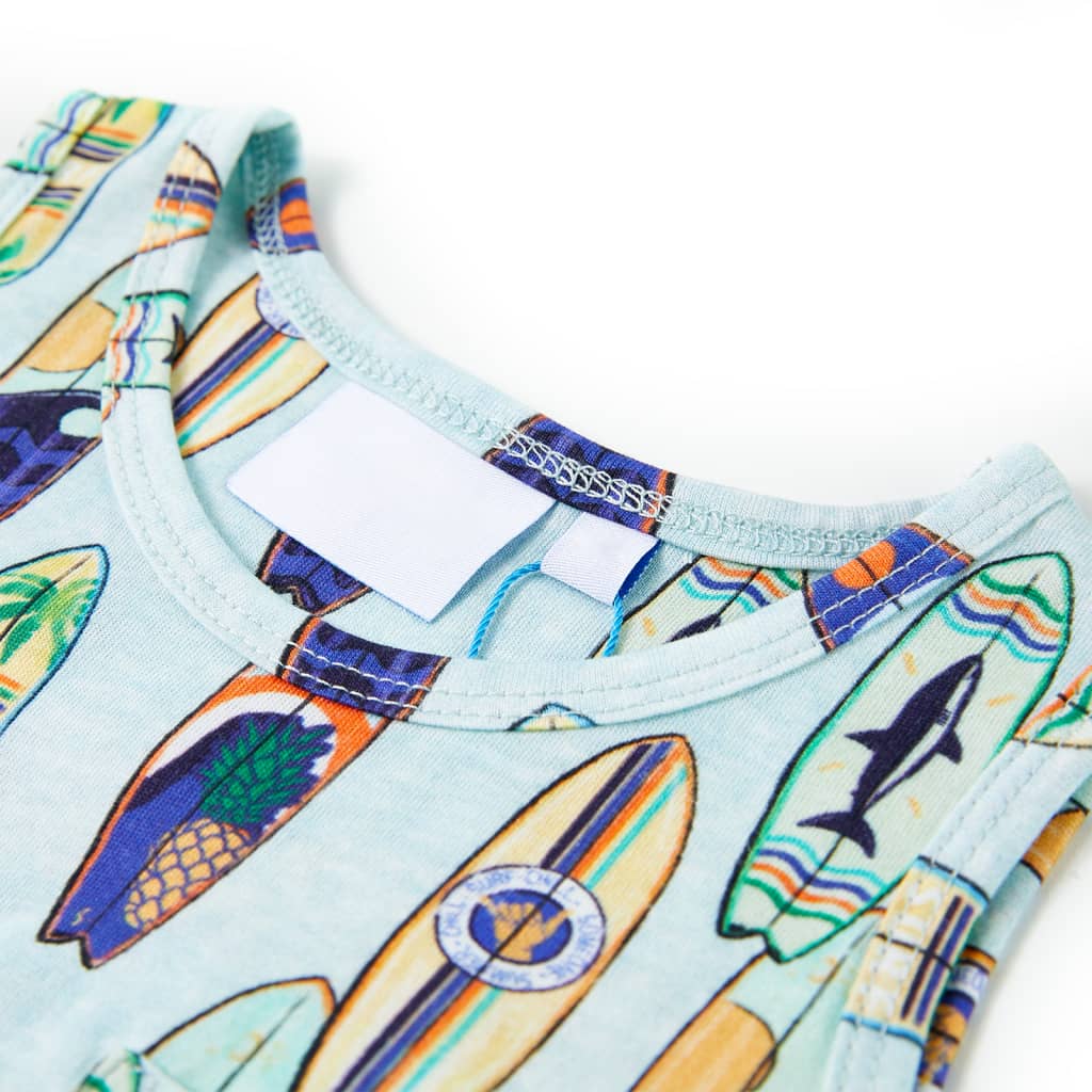 Dječja majica bez rukava nježnoplava prošarana 140