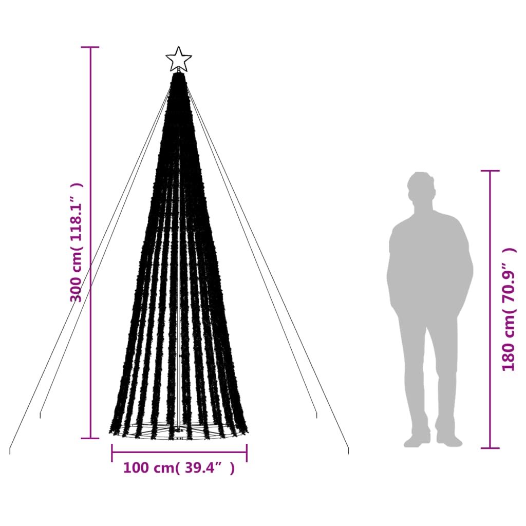 LED božićno drvce 688 LED hladno bijelo 300 cm