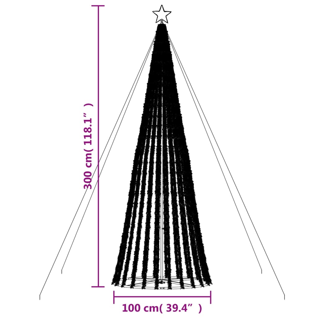 LED božićno drvce 688 LED plavo 300 cm