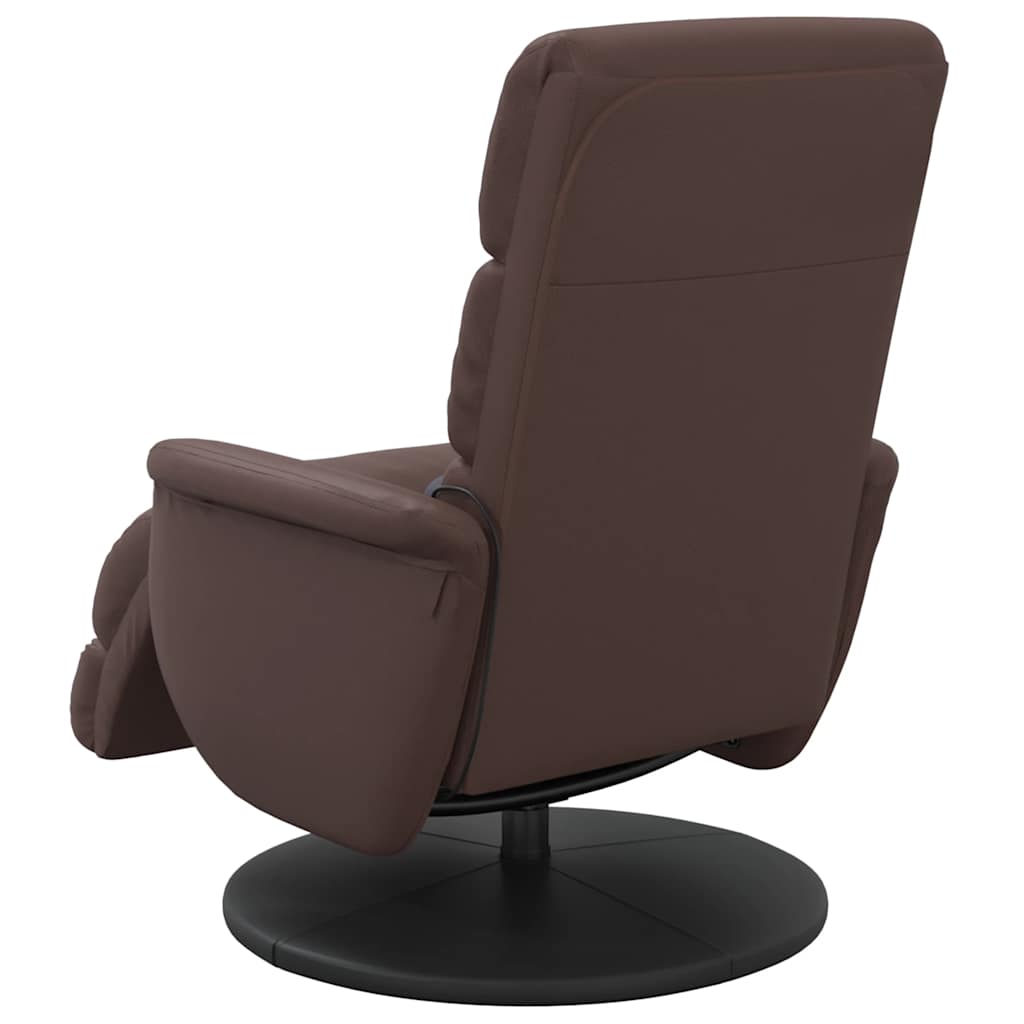 Masažni naslonjač od umjetne kože s osloncem za noge smeđi