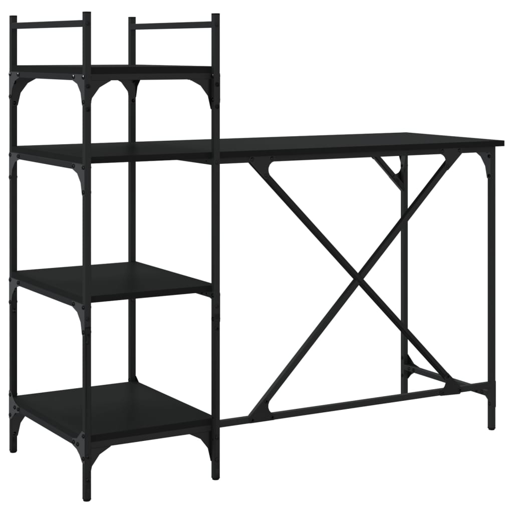 Stol za računalo s policama crni 120 x 47 x 109 cm