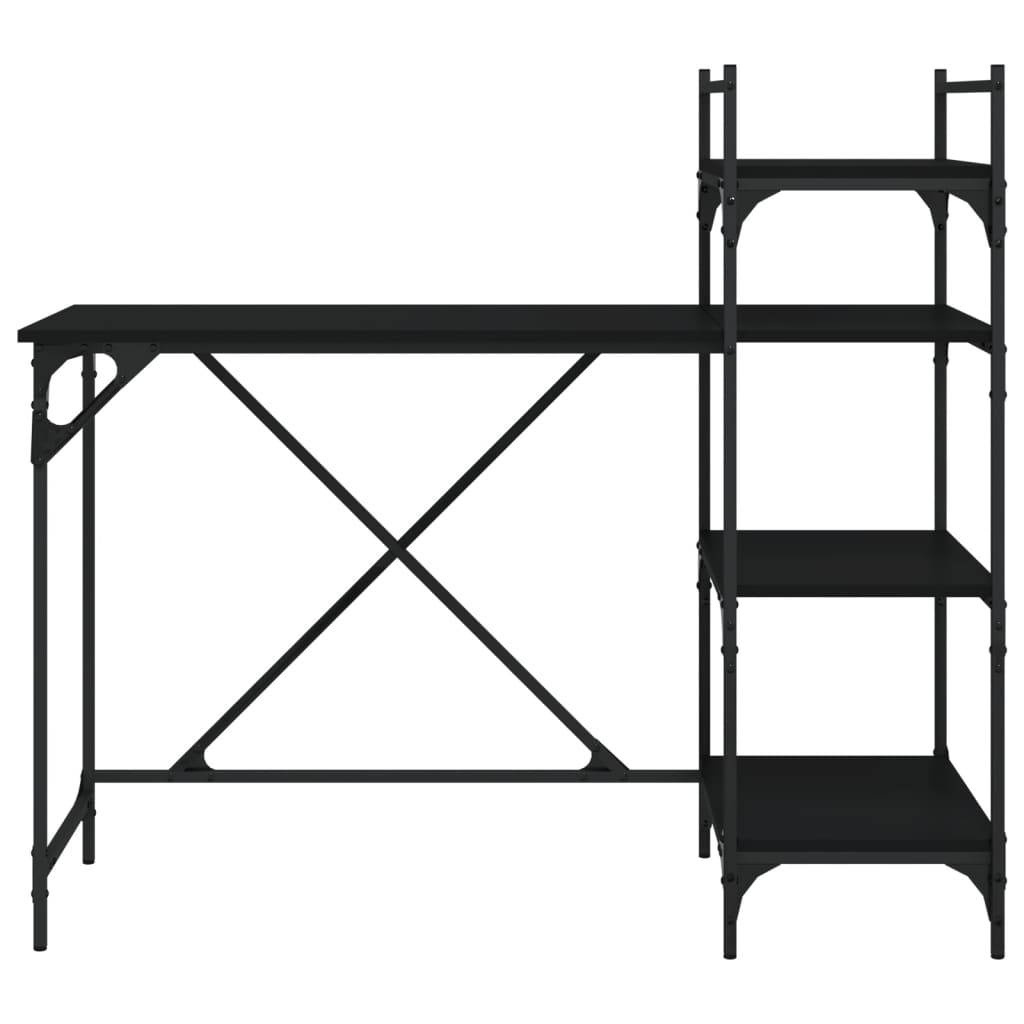 Stol za računalo s policama crni 120 x 47 x 109 cm