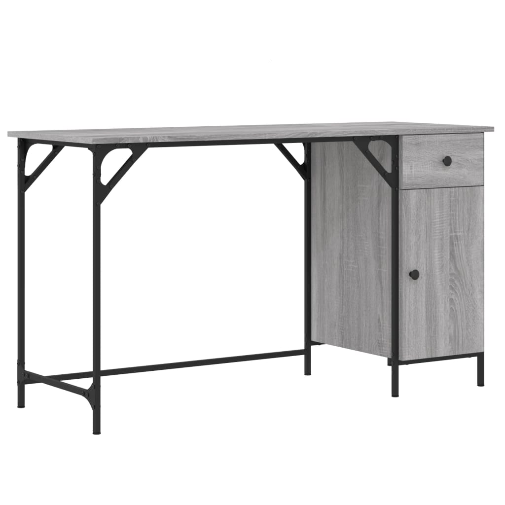 Stol za računalo boja sivog hrasta sonome 131x48x75 cm drveni