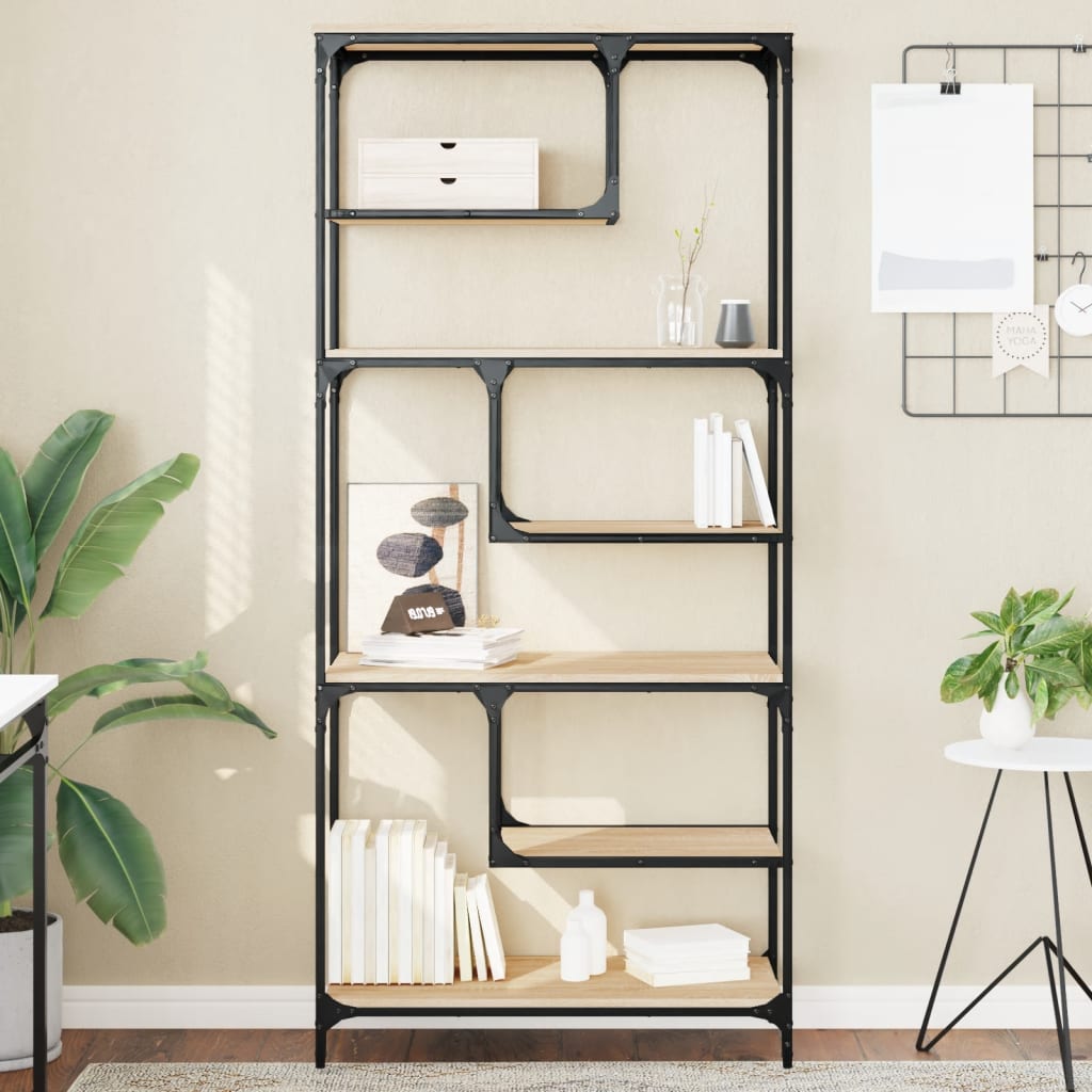 Regal za knjige boja hrasta 81 x 36 x 176 cm konstruirano drvo