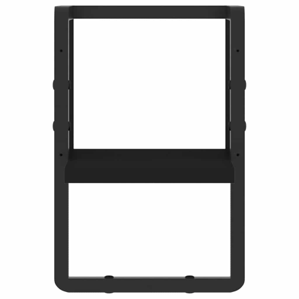 Zidna polica s prečkom crna 20x25x30 cm